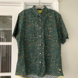 Descendant of Thieves by Dres Ladro Vintage Green Floral Shirt  X Large